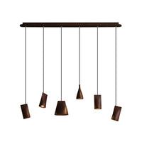 WOMO Multi‑Head Linear Wooden Pendant Light-WM3255