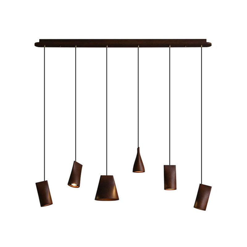WOMO Multi‑Head Linear Wooden Pendant Light-WM3255