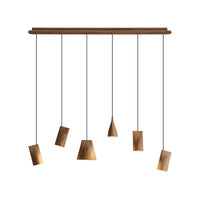 WOMO Multi‑Head Linear Wooden Pendant Light-WM3255