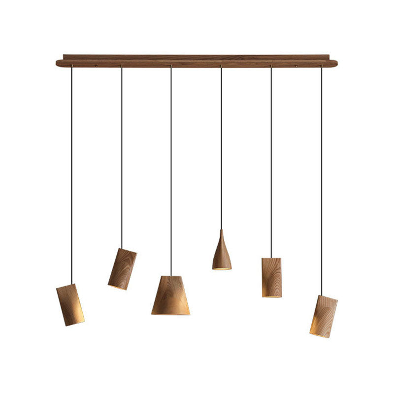 WOMO Multi‑Head Linear Wooden Pendant Light-WM3255