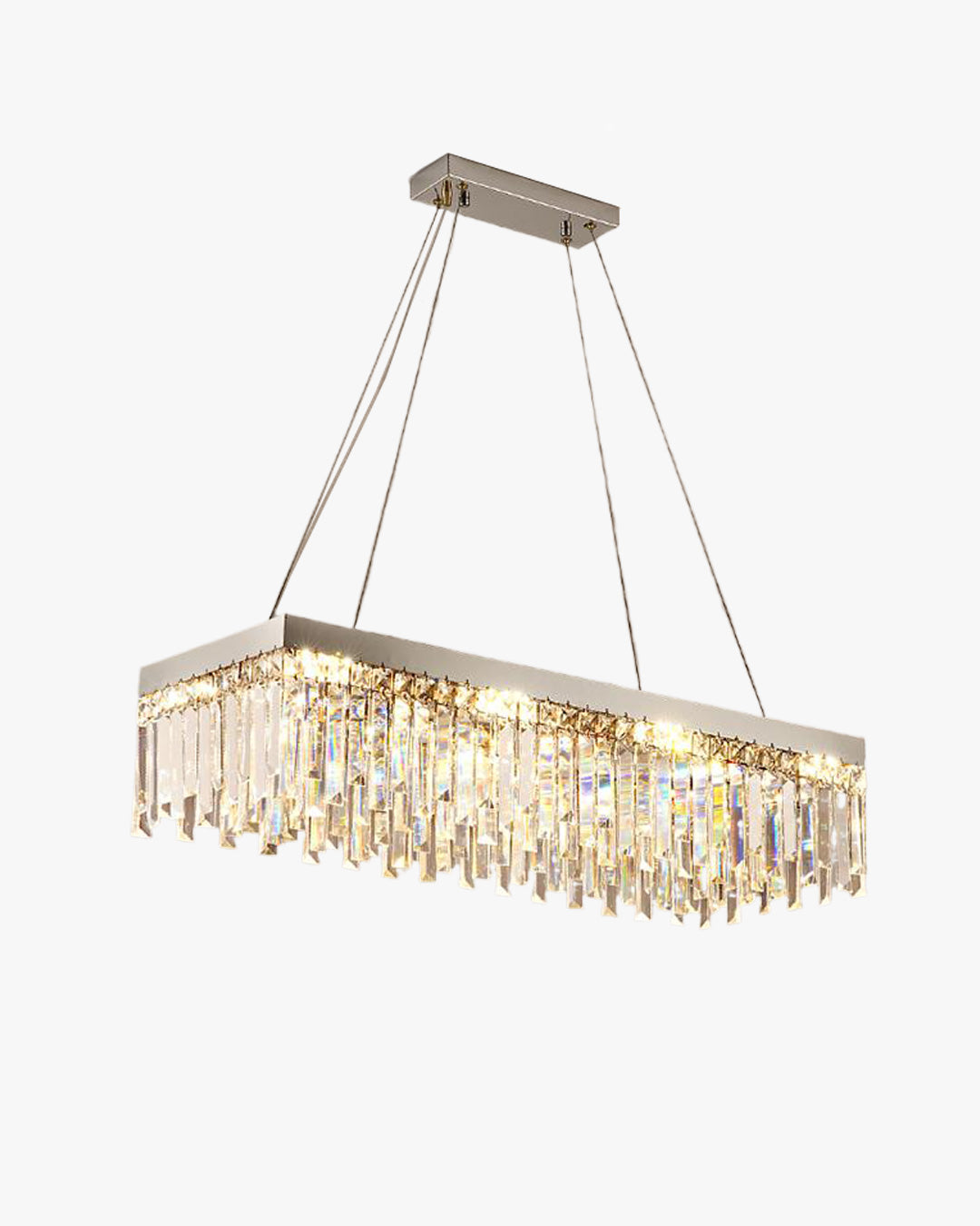 WOMO Rectangular Silver Crystal Chandelier-WM2702