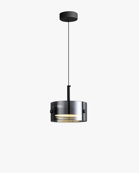 WOMO Black Glass Drum Pendant Light-WM2592