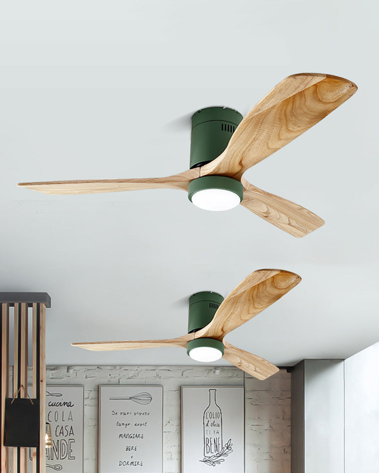 WOMO Mid-century Modern Hugger Ceiling Fan Lamp-WM5067