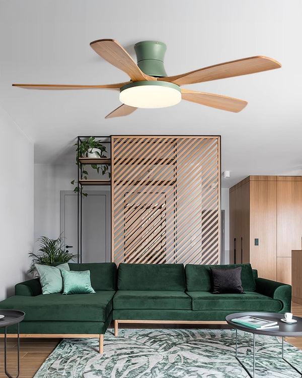 WOMO Modern Low Profile Ceiling Fan Lamp - WM5198