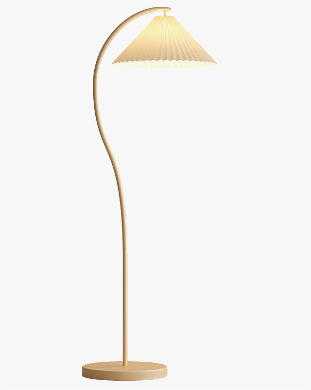 WOMO Pleated Gooseneck Floor Lamp-WM7119