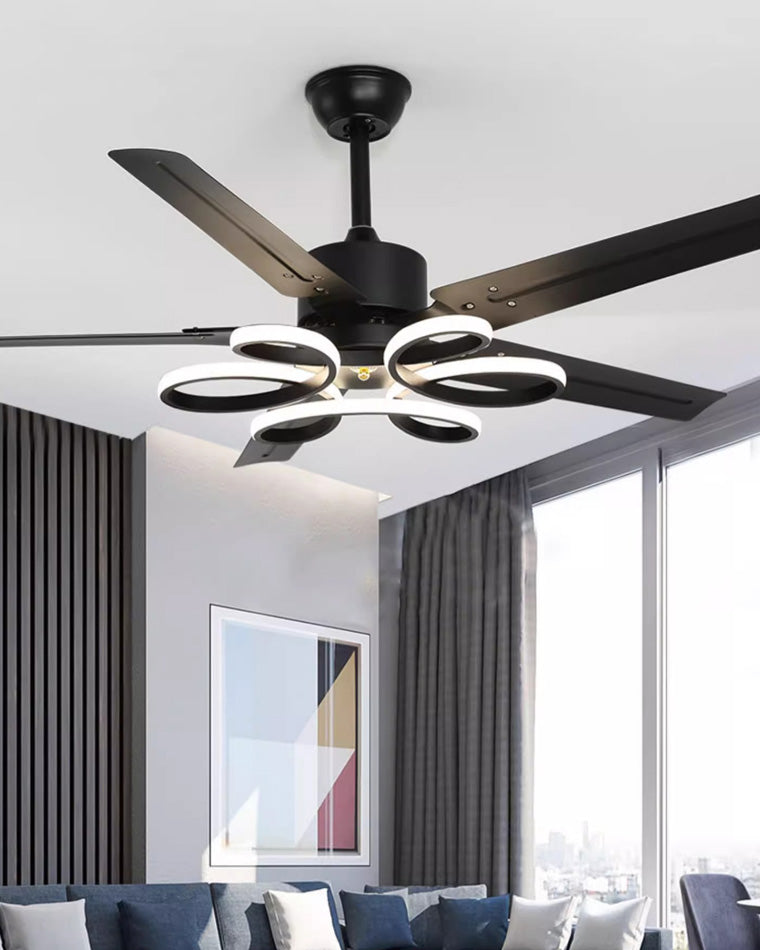 WOMO Unique Black Ceiling Fan Lamp-WM5104