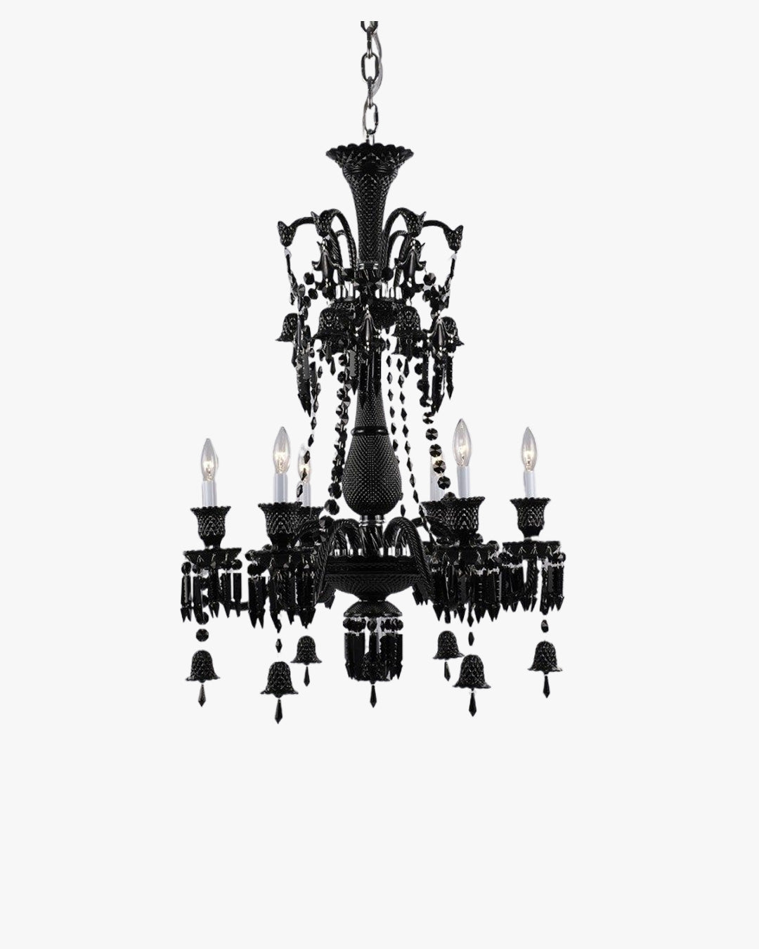 WOMO Victorian Black Candlestic Crystal Chandelier-WM2373