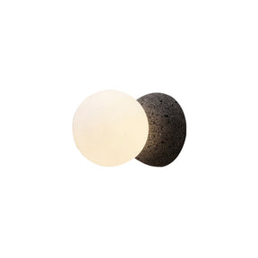 WOMO White & Black Glass Globe Wall Sconce-WM6103