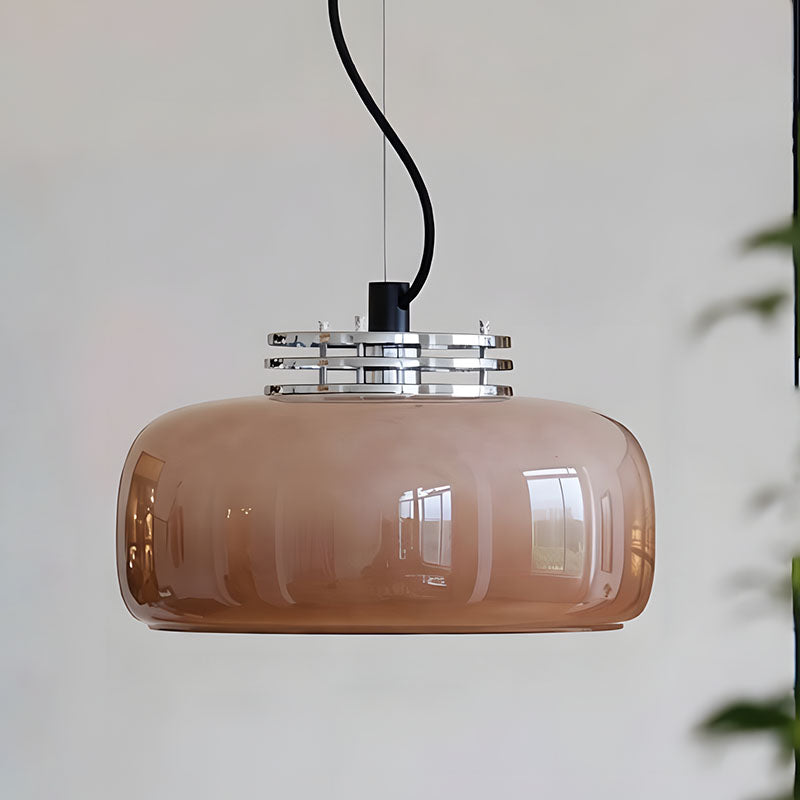 WOMO Drum Caramel Glass Pendant Light-WM3235