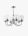 WOMO Textured Glass Chrome Arm Chandelier-WM2696 thumbnail