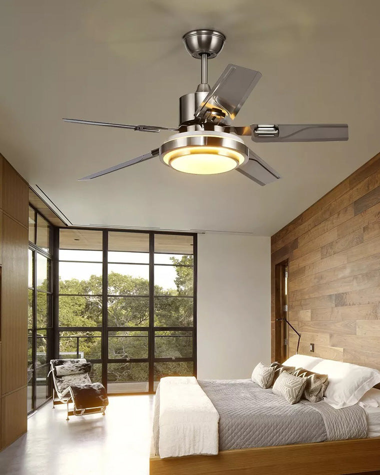 WOMO Slimline Stainless Steel Ceiling Fan Lamp-WM5112