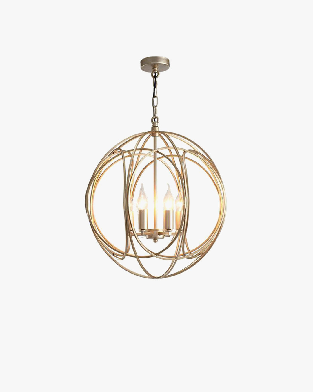 WOMO Gold Orb Cage Chandelier-WM2593