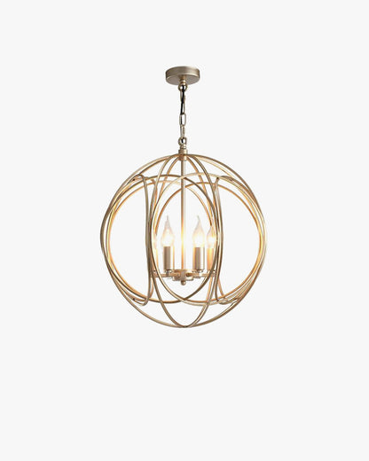 WOMO Gold Orb Cage Chandelier-WM2593