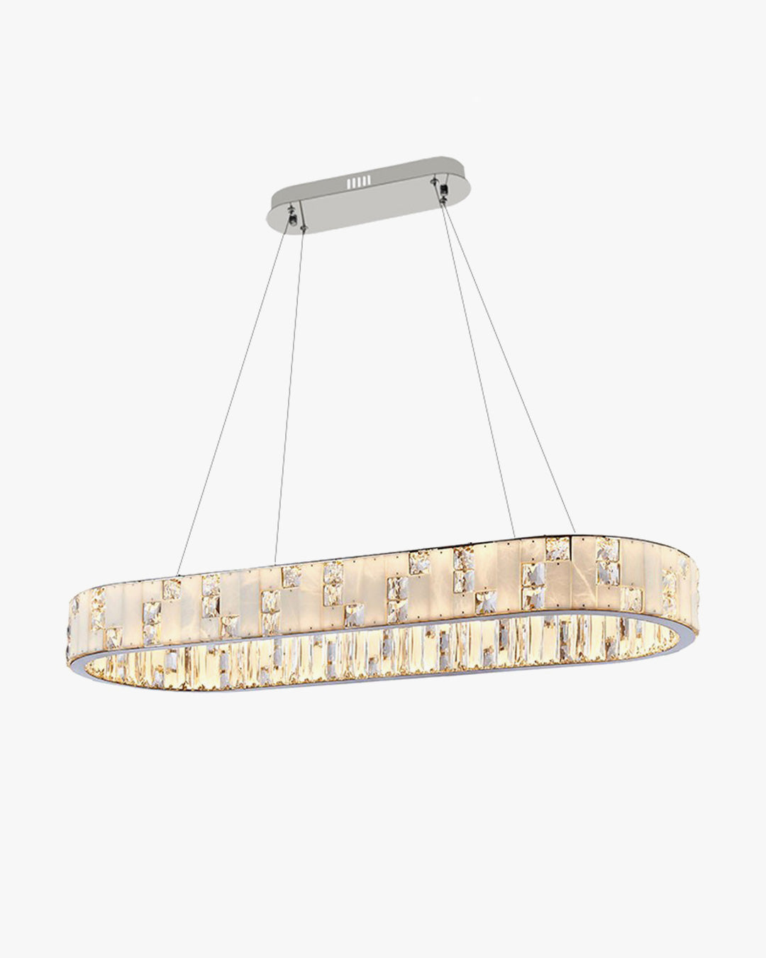 WOMO Oval Crystal Alabaster Chandelier-WM2739