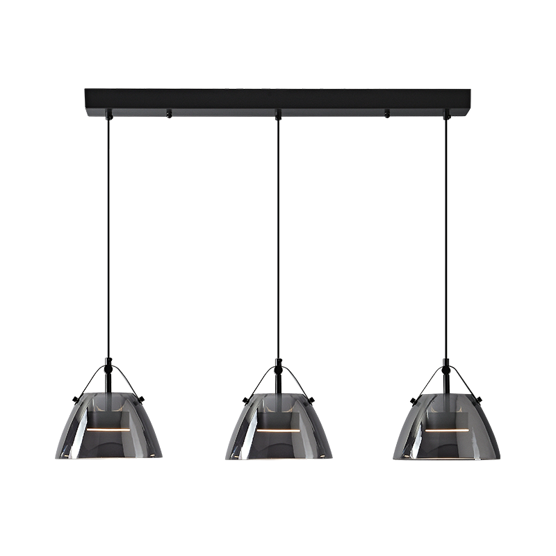 WOMO 3 Light Smoked Glass Pendant Light-WM2238