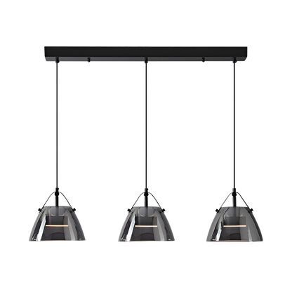 WOMO 3 Light Smoked Glass Pendant Light-WM2238