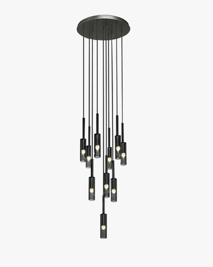 WOMO Cylinder Smoked Glass Chandelier-WM2771