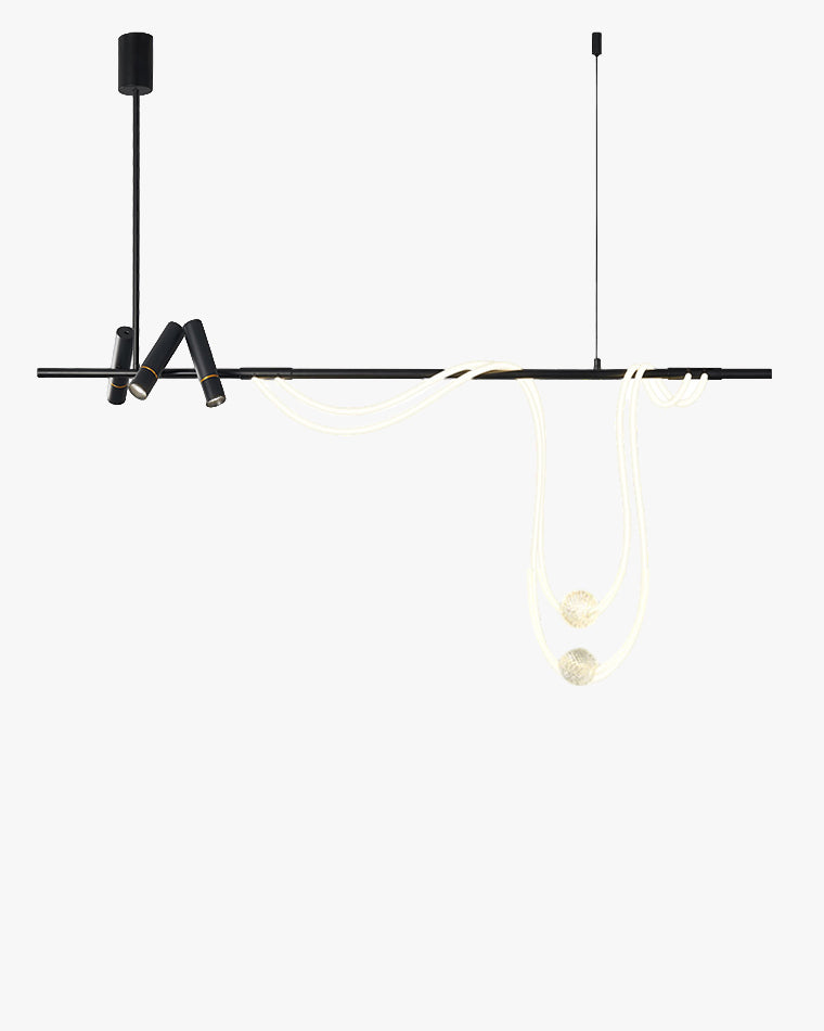 WOMO Eclectic Black Linear Led Chandelier-WM2287