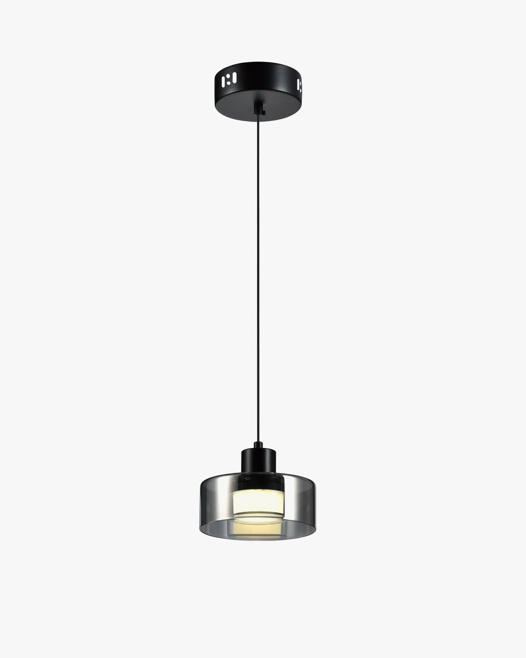 WOMO Black Glass Drum Pendant Light-WM2787