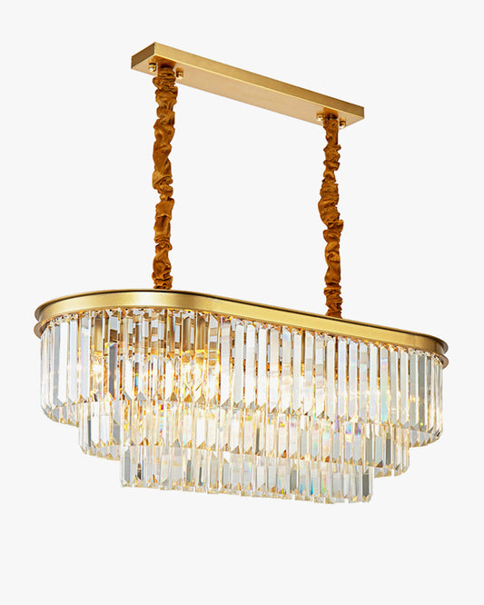 WOMO Tiered Oval Crystal Chandelier-WM2489