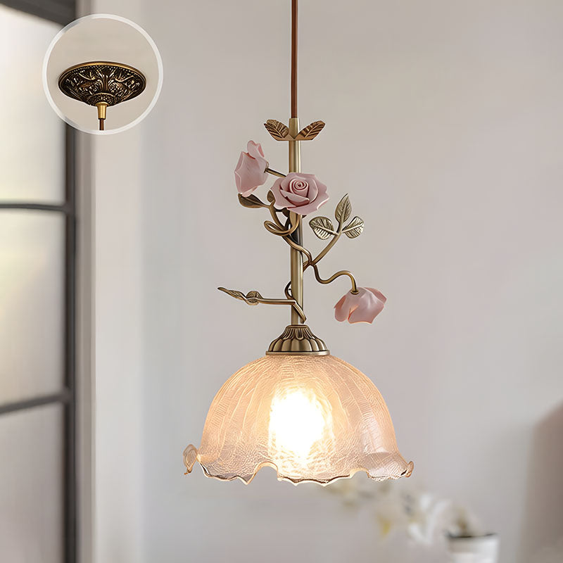 WOMO French Ribbed Glass Pendant Light-WM3237