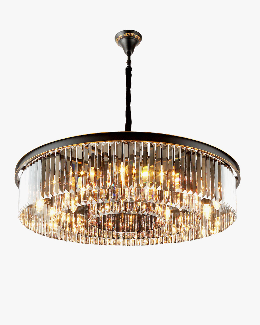 WOMO Smoked Crystal Round Chandelier-WM2919