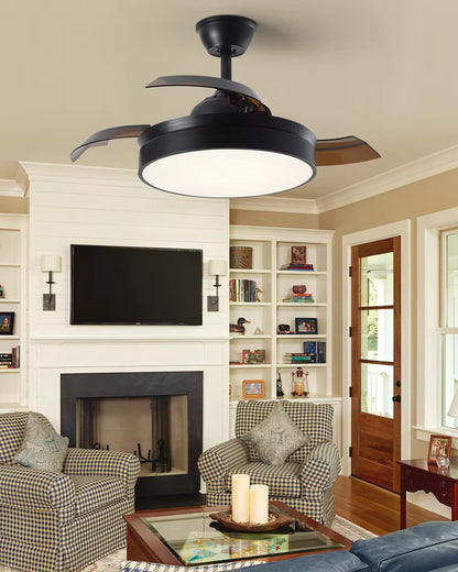 WOMO Black Retractable Ceiling Fan Lamp-WM5059