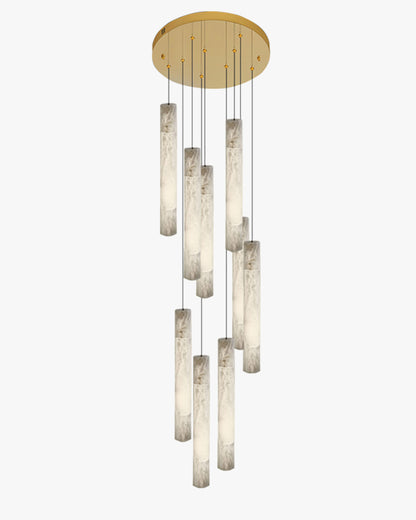 WOMO Alabaster Tube Staircase Chandelier-WM2881