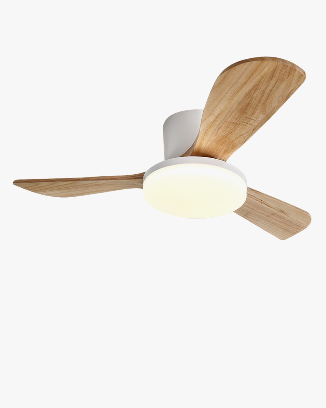 WOMO 3 Wood Blade Low Profile Ceiling Fan Lamp-WM5058