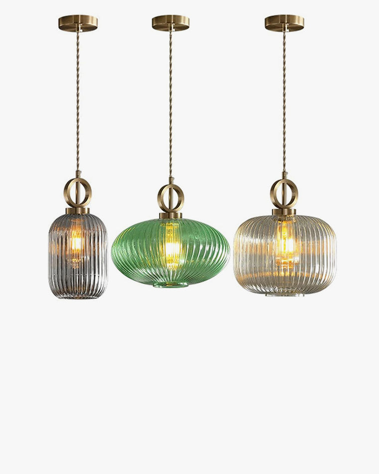 WOMO Reeded Glass Pendant Light-WM2264