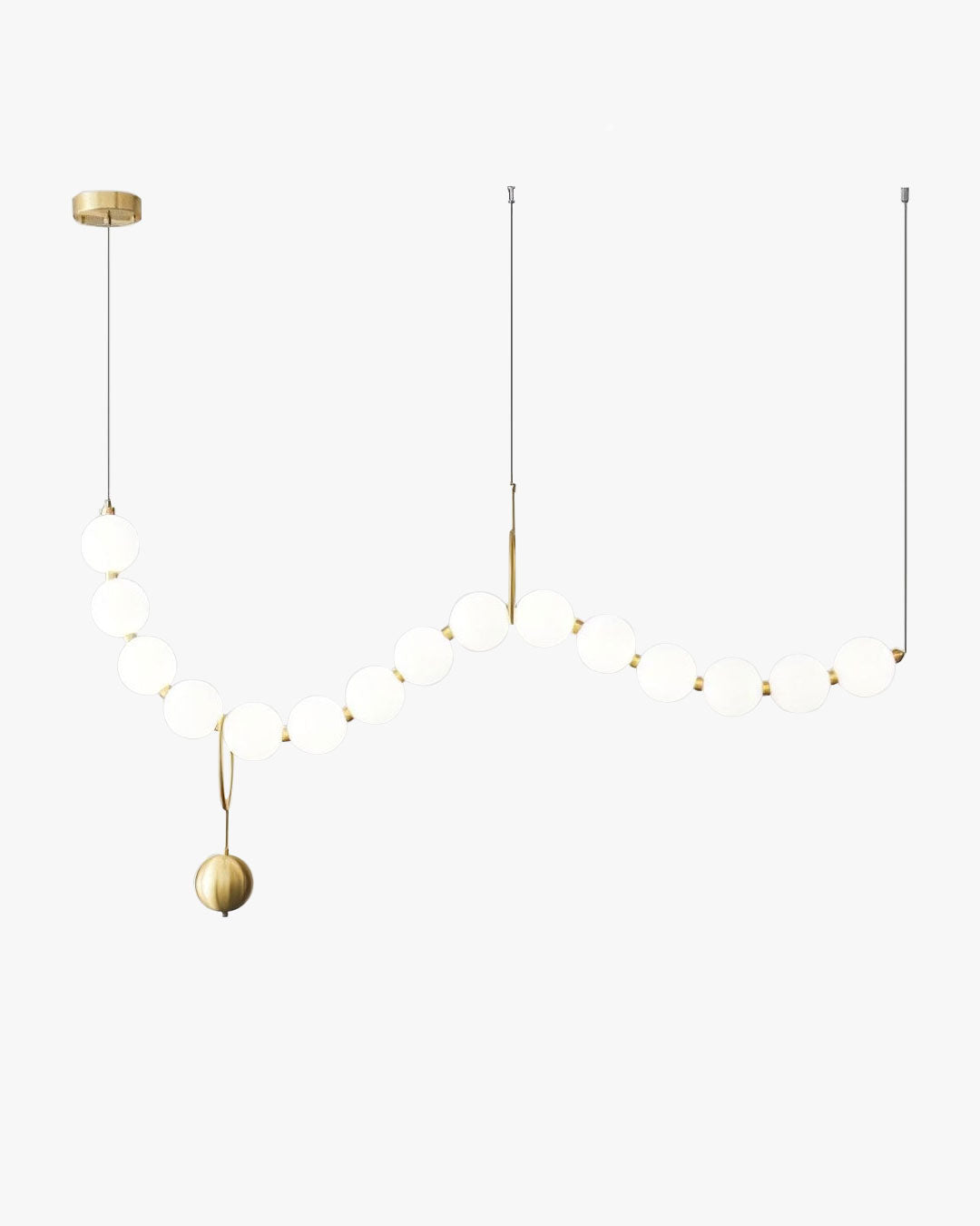 WOMO Pearl Brass Globe Dining Room Chandelier-WM2102a