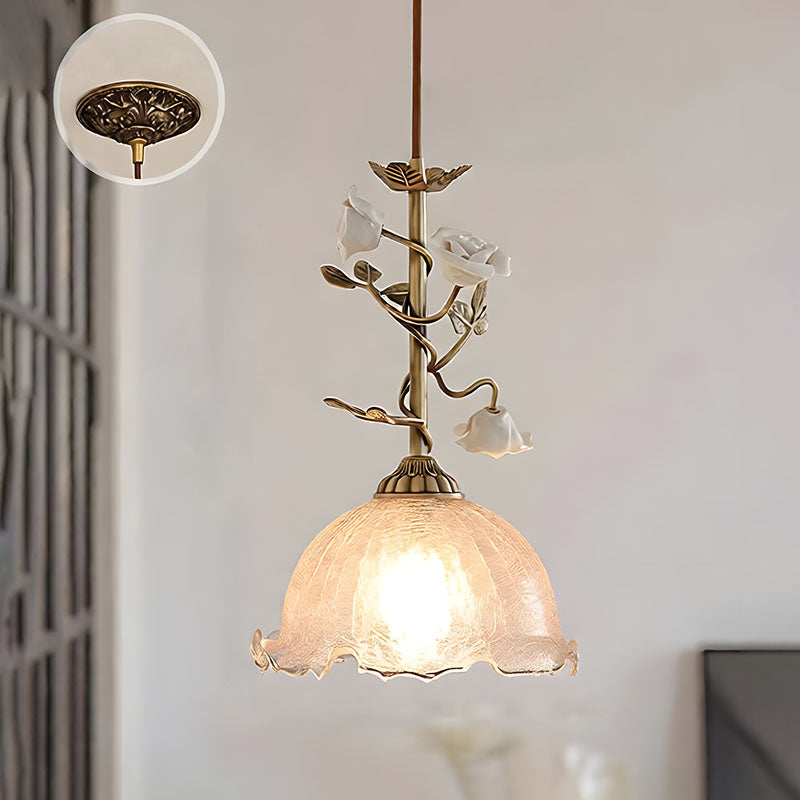 WOMO French Ribbed Glass Pendant Light-WM3237
