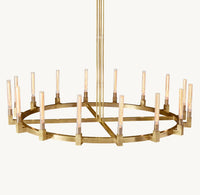 WOMO Fluted-Glass Candlestick Round Chandelier - Cannele