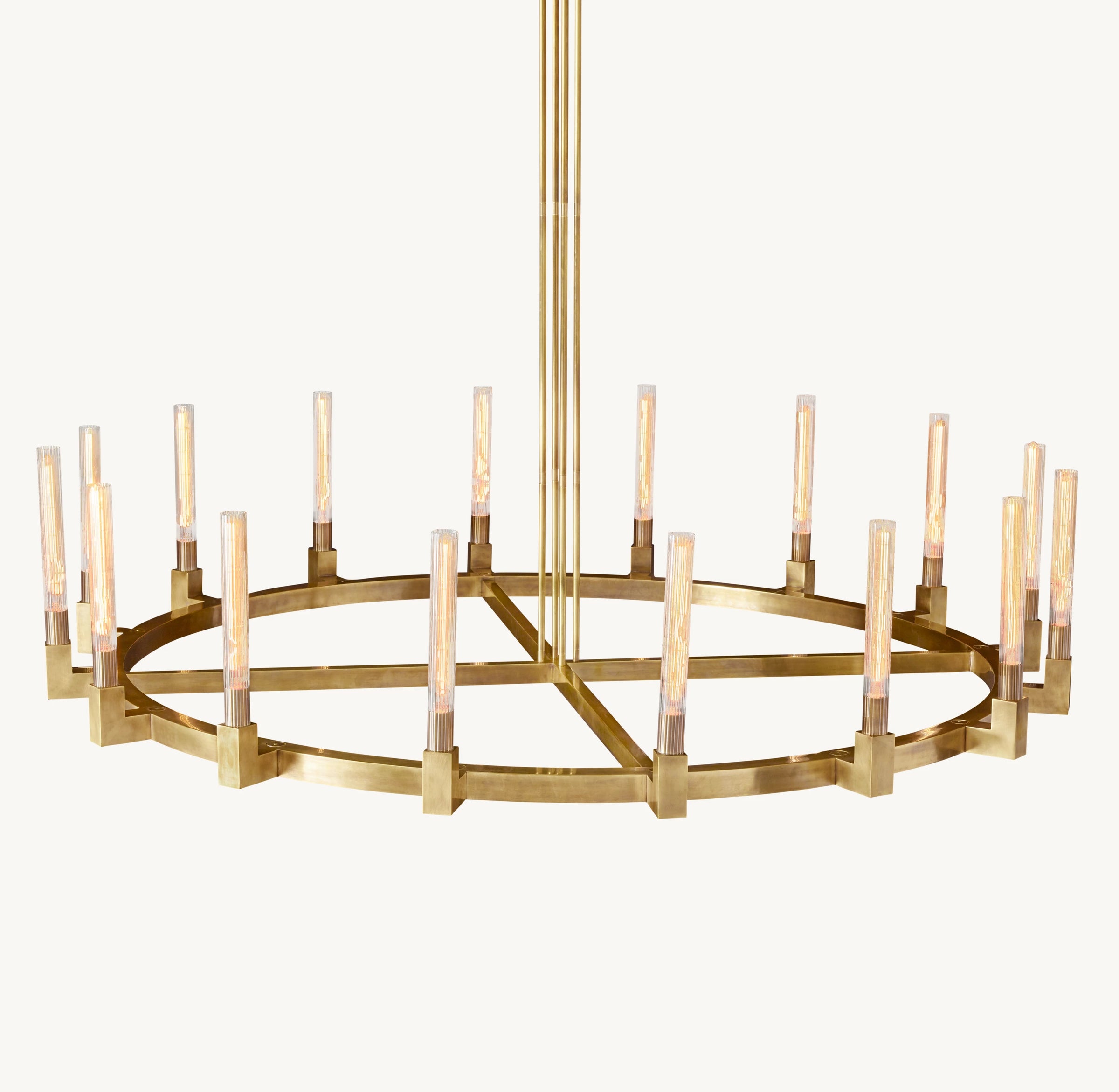 WOMO Fluted-Glass Candlestick Round Chandelier - Cannele
