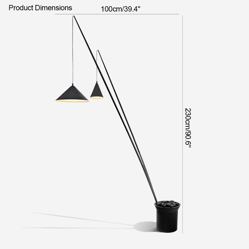 WOMO 3-light Overhanging Floor Lamp-WM7031