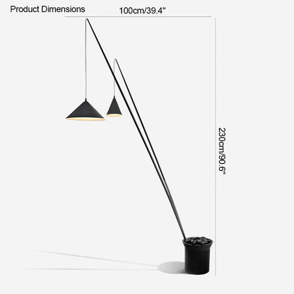 WOMO 3-light Overhanging Floor Lamp-WM7031