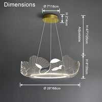WOMO  Acrylic Ginkgo Leaf Chandelier-WM2000