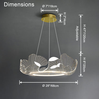 WOMO  Acrylic Ginkgo Leaf Chandelier-WM2000