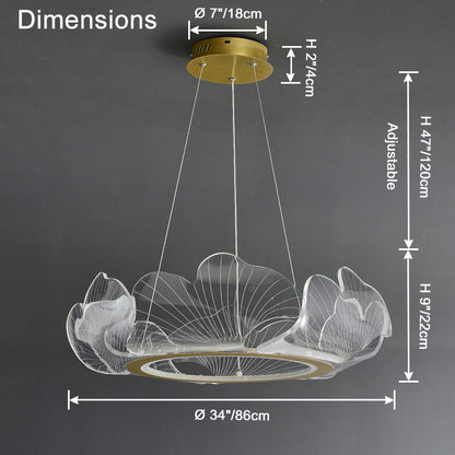 WOMO  Acrylic Ginkgo Leaf Chandelier-WM2000