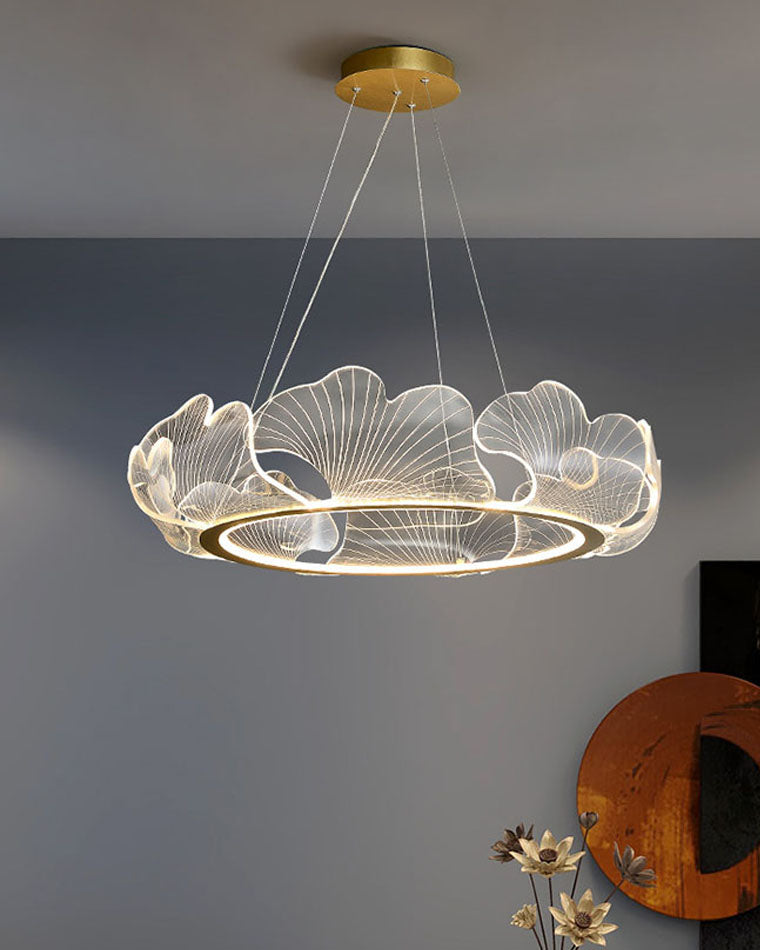 WOMO  Acrylic Ginkgo Leaf Chandelier - WM2000