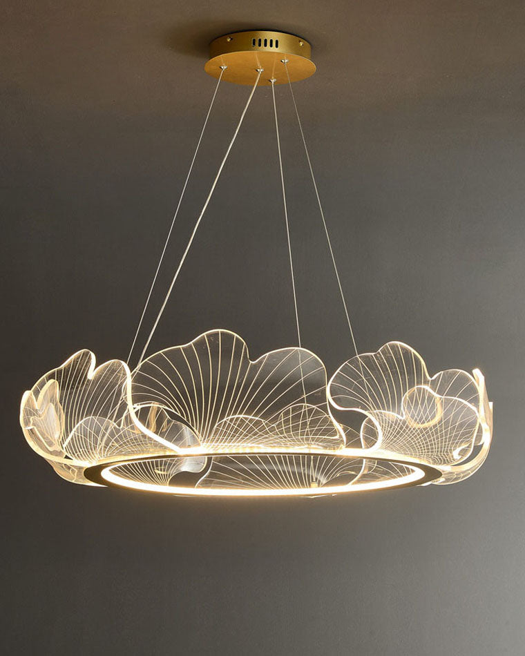 WOMO  Acrylic Ginkgo Leaf Chandelier - WM2000