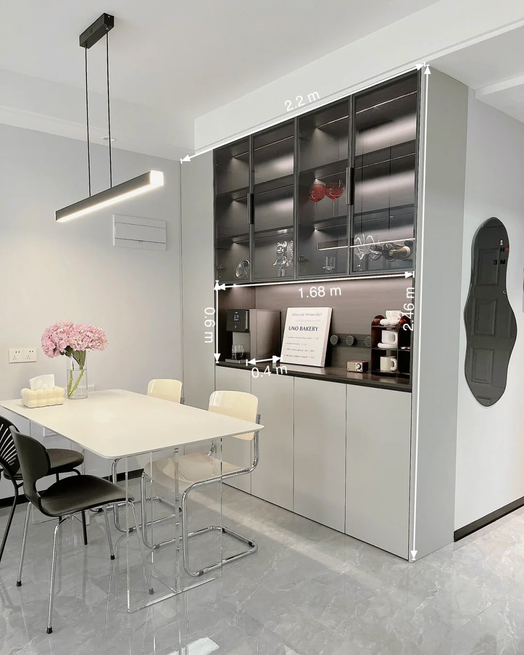 WOMO Minimalist Linear Kitchen Pendant Light-WM2002