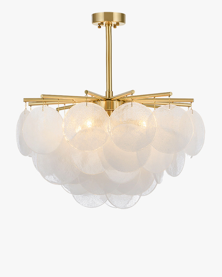 WOMO Tiered Textured Glass Cloud Chandelier-WM2005