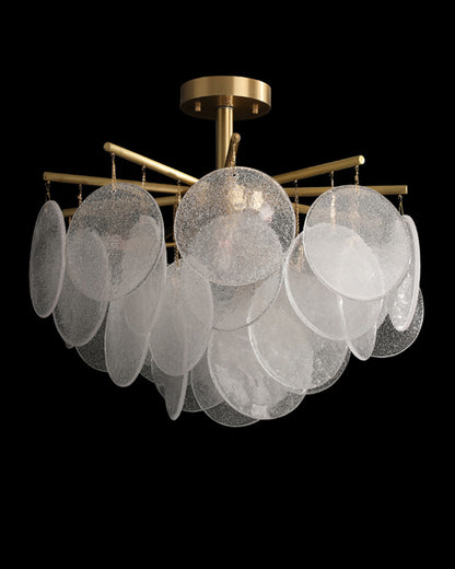 WOMO Tiered Textured Glass Cloud Chandelier-WM2005