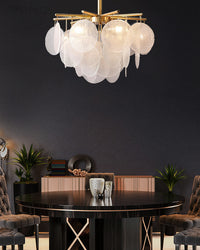 WOMO Tiered Textured Glass Cloud Chandelier-WM2005