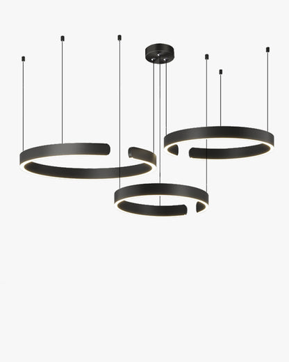 WOMO Black/Gold Ring Led Chandelier-WM2009