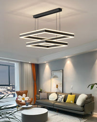 WOMO Tiered Black Square Chandelier-WM2016