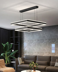 WOMO Tiered Black Square Chandelier-WM2016
