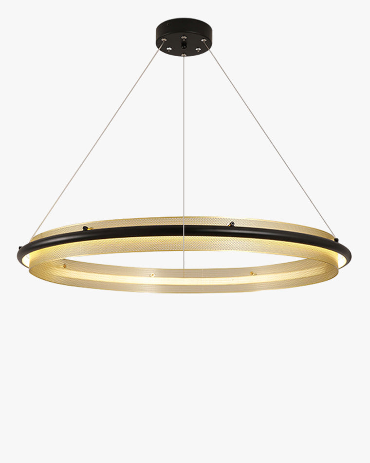 WOMO Black and Gold Ring LED Chandelier-WM2119