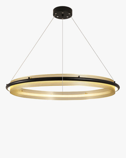 WOMO Black and Gold Ring LED Chandelier-WM2119